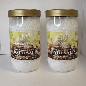 2 Jars Dead Sea Collection Almond Vanilla Bath Salts 34.2 oz